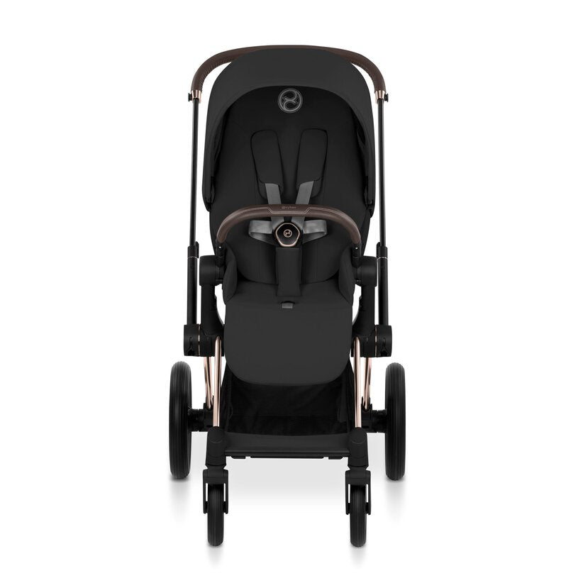 Cybex Priam Comfort Pushchair & Foldable Carrycot - Sepia Black/Rose Gold