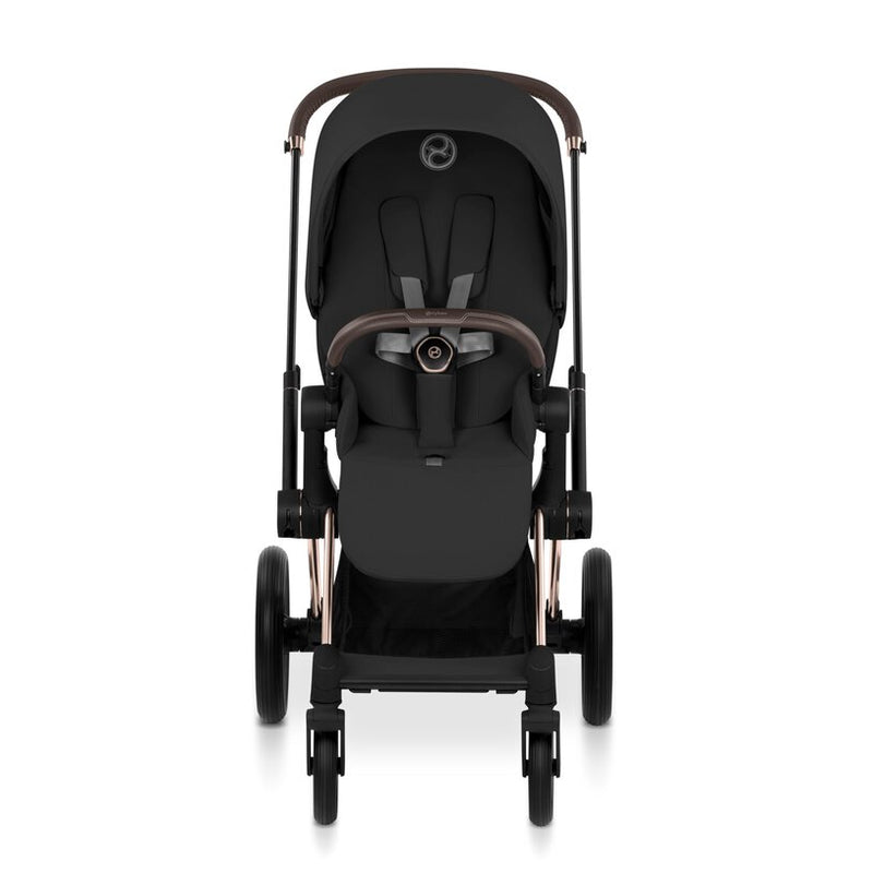 Cybex Priam Comfort Pushchair & Foldable Carrycot - Sepia Black/Rose Gold