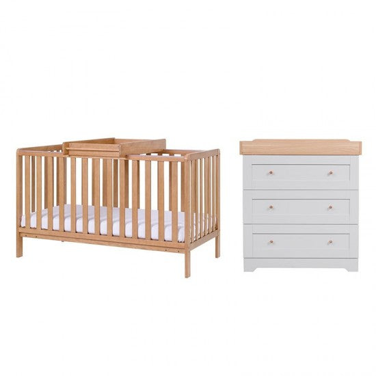 Tutti Bambini Malmo 2 Piece Nursery Room Set – Dove Grey/Oak