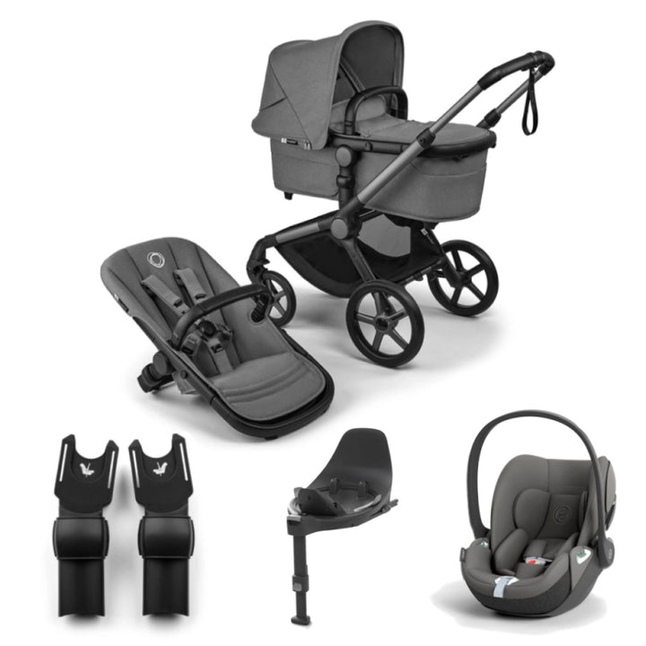 Bugaboo Fox Renew Travel System Inc Cybex Cloud T + 360 Isofix Base Bundle - Moon Grey/Graphite