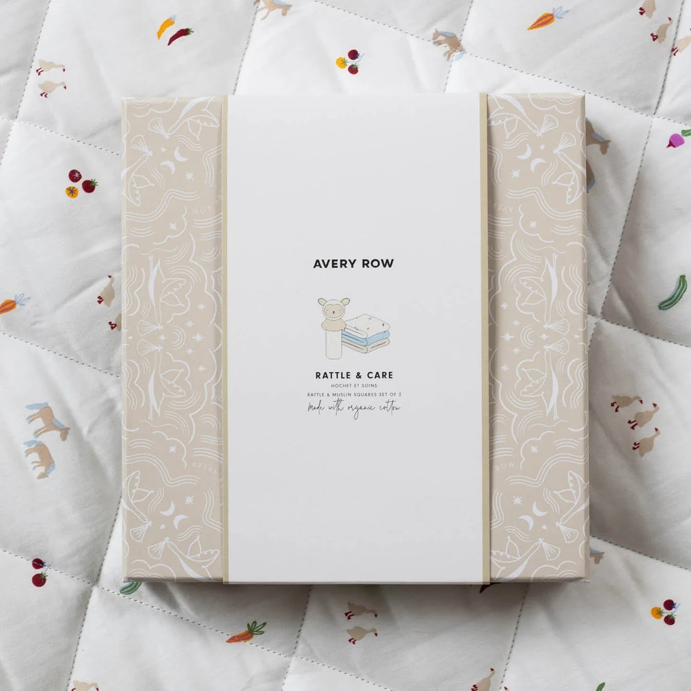 Avery Row Rattle & Care New Baby Gift Set - Little Farm