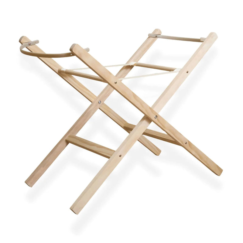 Clair De Lune Dimple Palm Moses Basket With Stand & Bedding Bundle