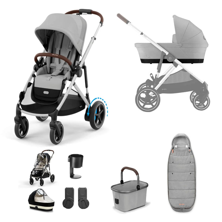 Cybex eGazelle S, 9 Piece Bundle - Silver/Stone Grey