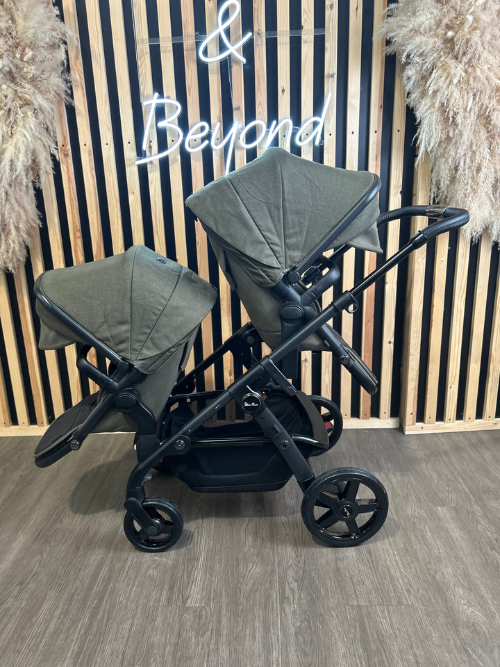 PRE LOVED Silver Cross Wave Twin Travel System - Cedar