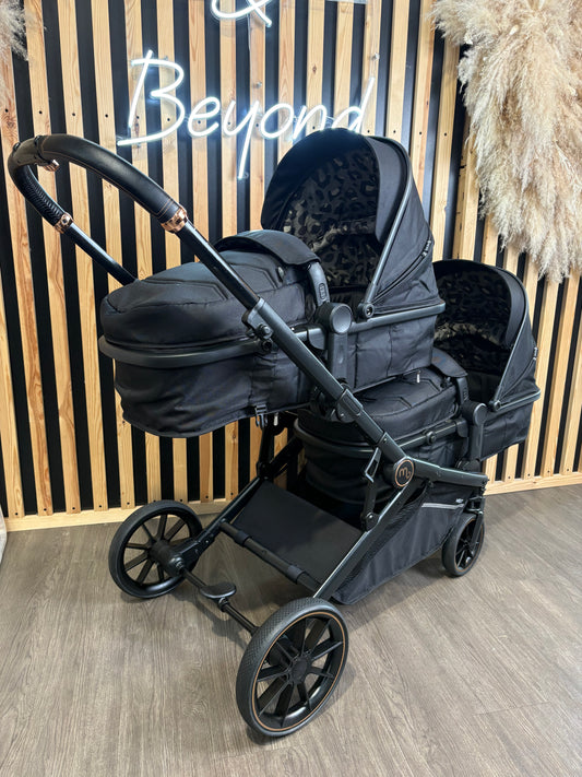 PRE LOVED My Babiie MB33 Twin Pushchair - Black Leopard