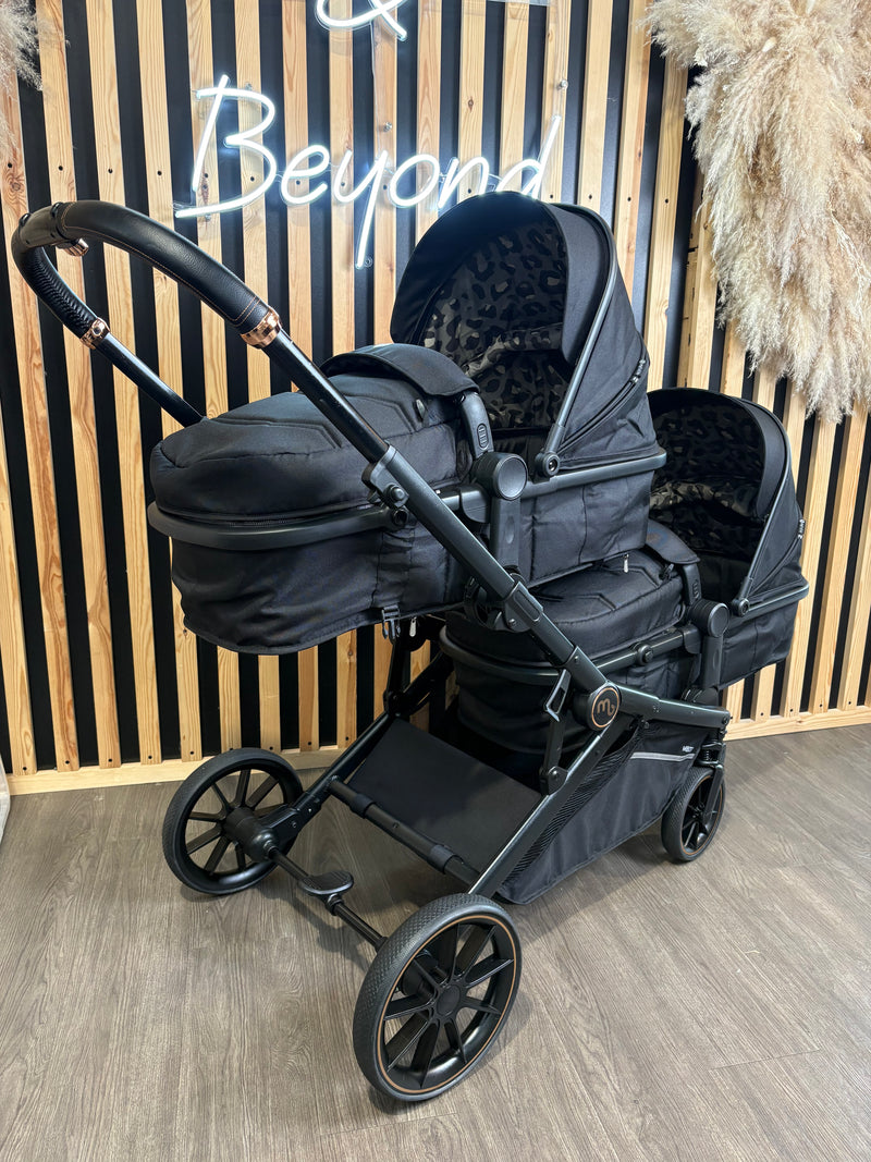 PRE LOVED My Babiie MB33 Twin Pushchair - Black Leopard