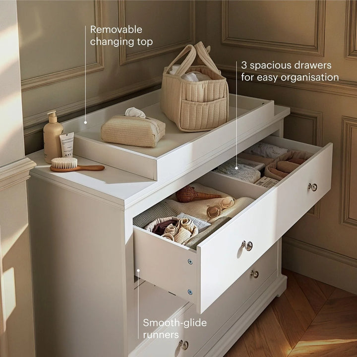 CuddleCo Beaumont 2 Piece Nursery Furniture Set - White