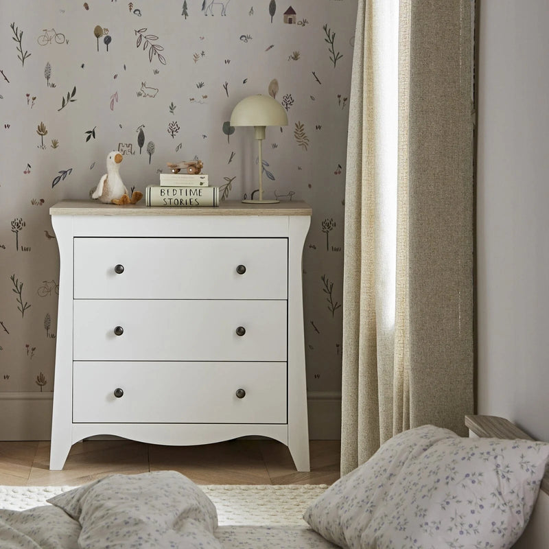 CuddleCo Clara 3 Piece Nursery Furniture Set  - White & Ash