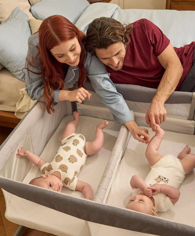 Chicco Next2Me Twins Bedside Crib - Magnet Grey