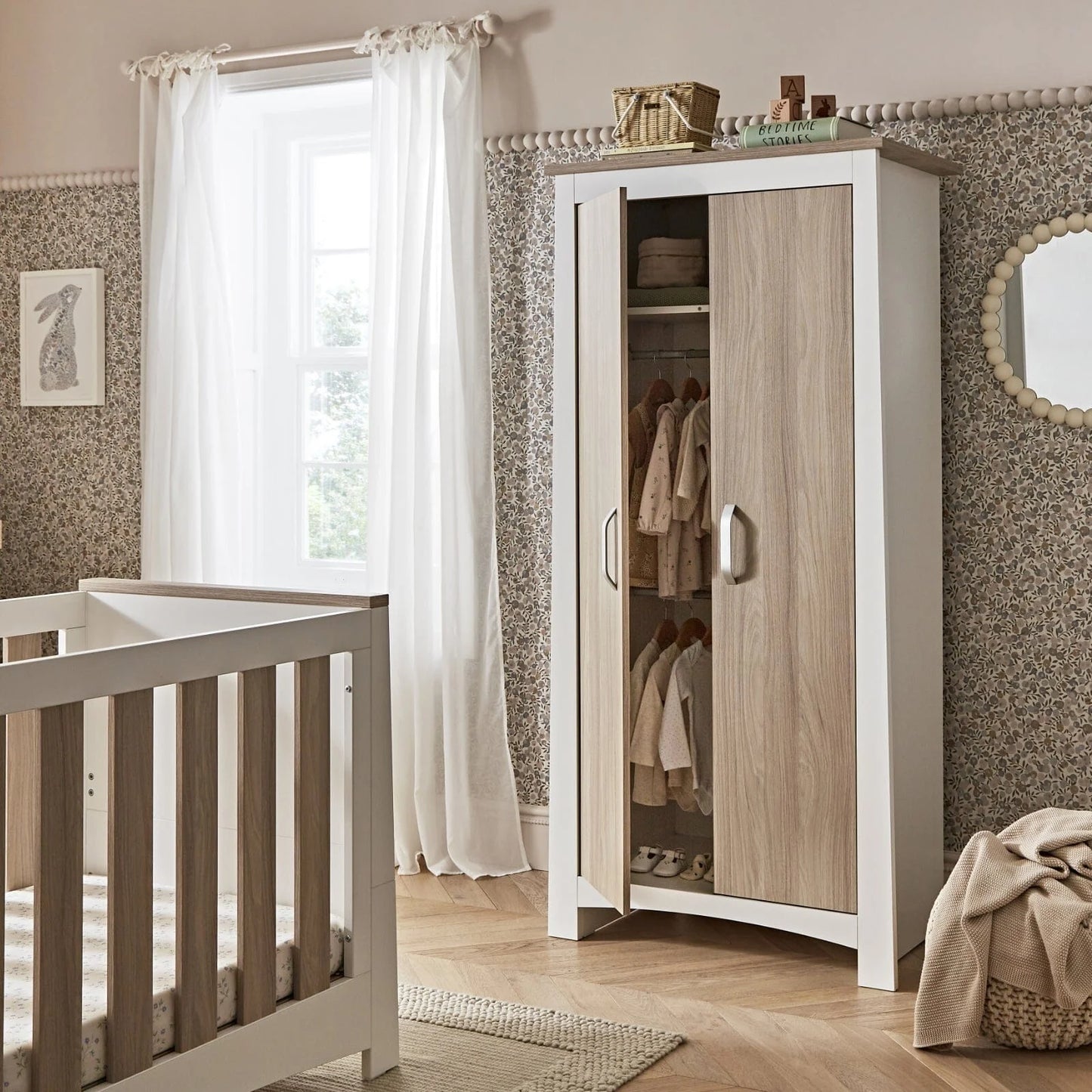 CuddleCo Ada Nursery Wardrobe - White & Ash