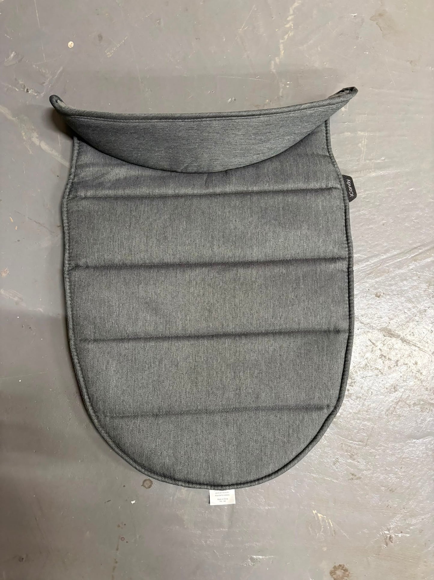 PRE LOVED iCandy Peach 6 Carrycot Apron - Dark Grey Twill