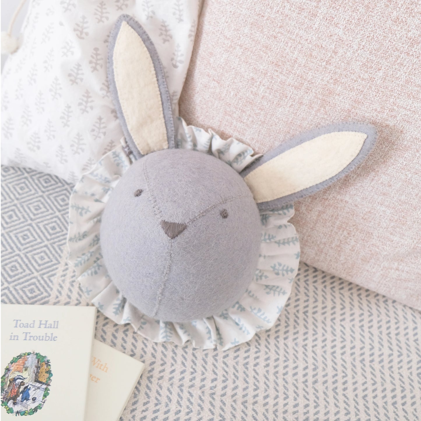 Fiona Walker Baby Rabbit with Vintage Ruff Head Mini - Blue