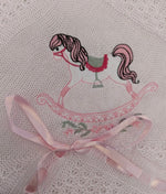 Beau Kid Rocking Horse Knitted Baby Blanket - Pink