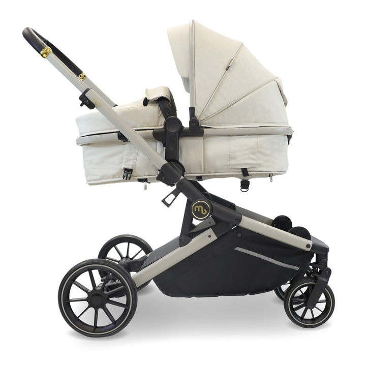 My Babiie MB33 Tandem Pushchair with 2 Infant Carriers & 2 Bases - Ivory