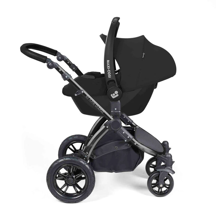 Stomp Luxe 12 Piece Travel System with Maxi-Cosi CabrioFix i-Size Car Seat & Isofix Base - Midnight/Black