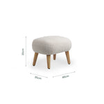 CuddleCo Etta Foot Stool - Boucle Mushroom