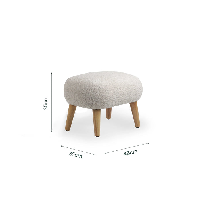 CuddleCo Etta Foot Stool - Boucle Mushroom