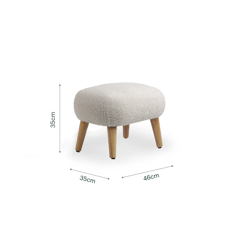 CuddleCo Etta Foot Stool - Boucle Mushroom