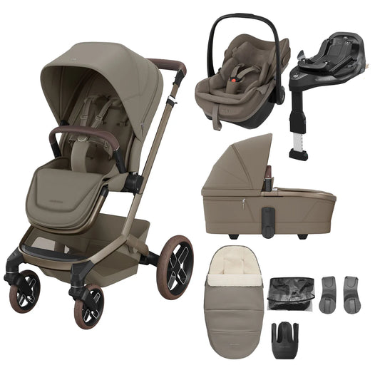 Maxi-Cosi Fame 8 Piece Pebble Slide Pro Premium Travel System Bundle – Oak Truffle