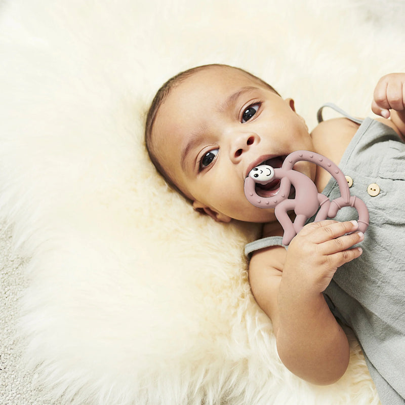 Matchstick Monkey Mini Monkey Teether - Dusty Pink