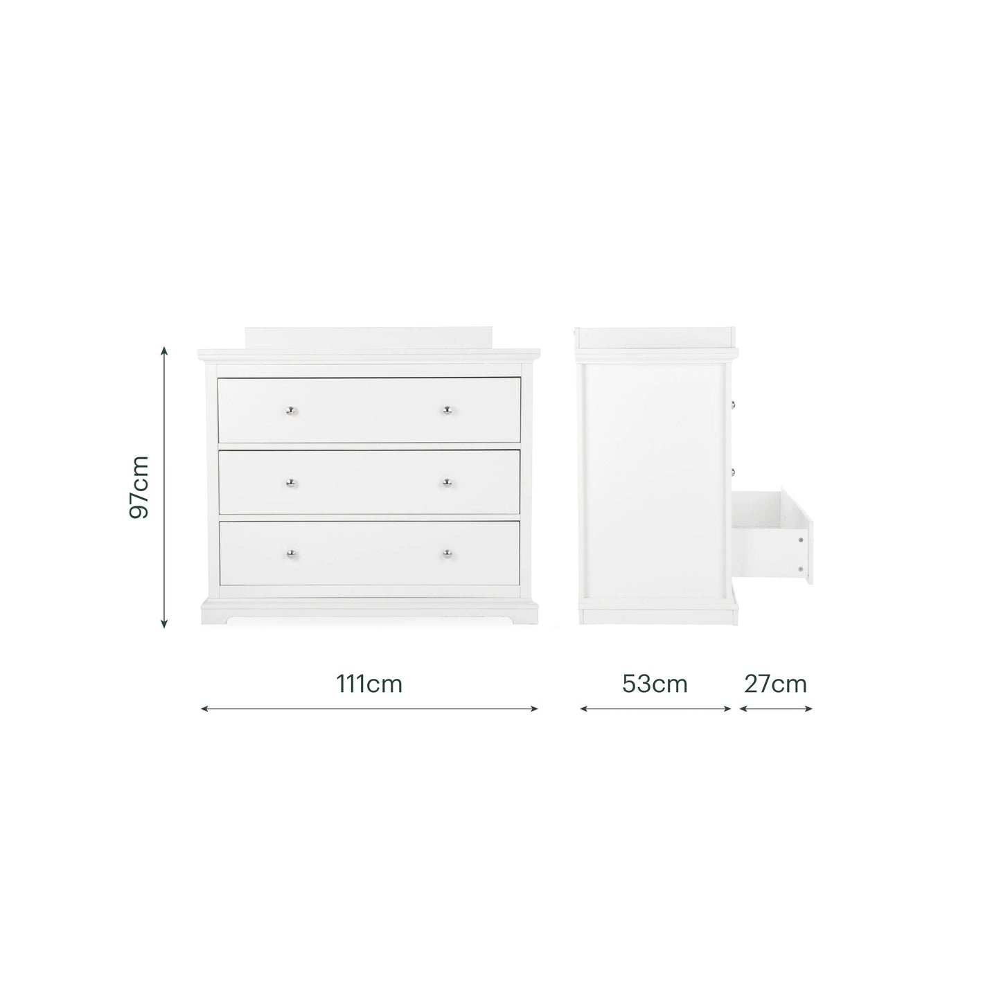 CuddleCo Beaumont Grand 3 Piece Nursery Furniture Set - White