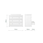 CuddleCo Beaumont Grand 3 Piece Nursery Furniture Set - White
