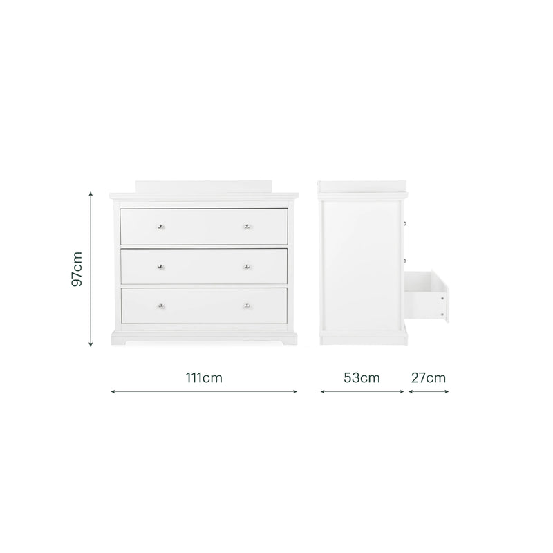 CuddleCo Beaumont Grand 3 Piece Nursery Furniture Set - White