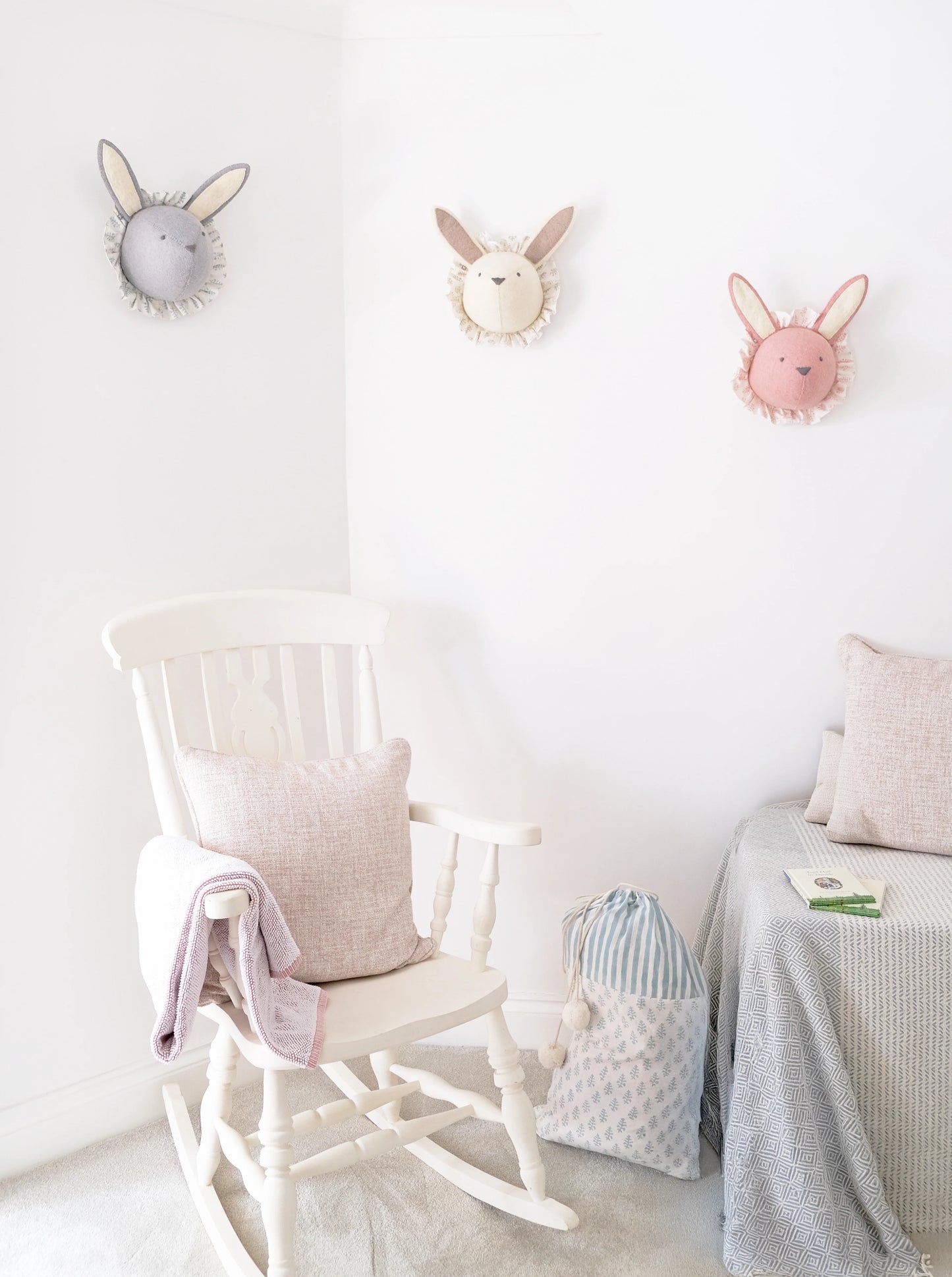 Fiona Walker Baby Rabbit with Vintage Ruff Head Mini - Blue