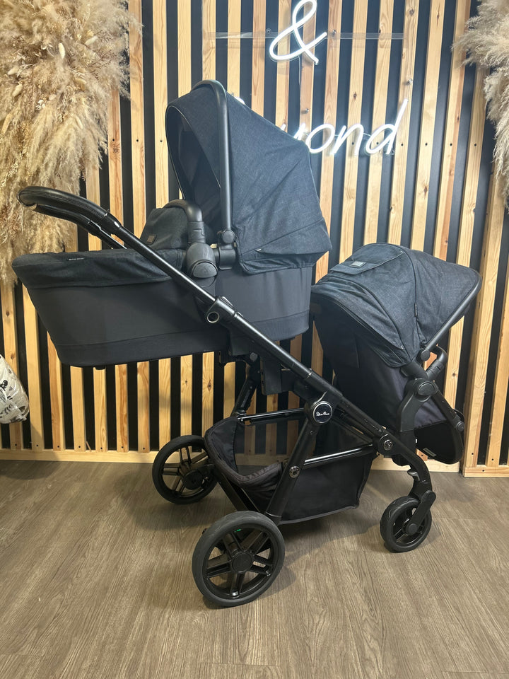 PRE LOVED Silver Cross Coast Double Pushchair - Flint