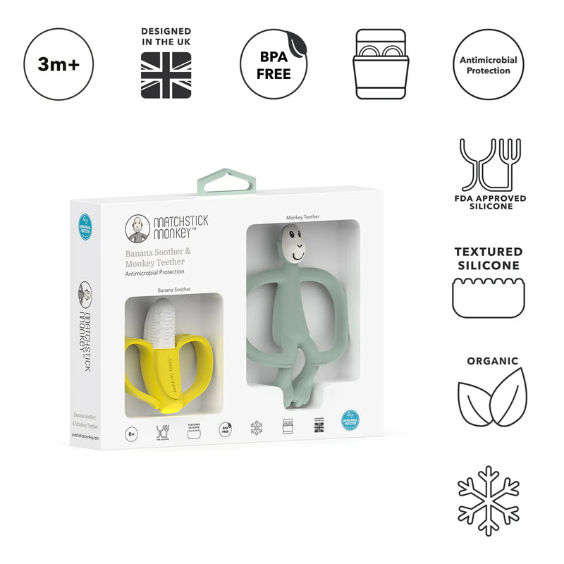 Matchstick Monkey & Banana Teether Gift Set