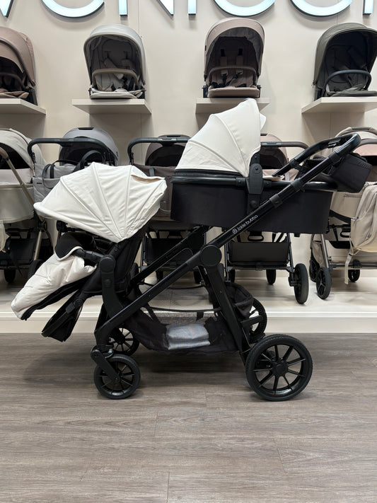PRE LOVED Ickle Bubba Virgo Double Pushchair Bundle - Stone