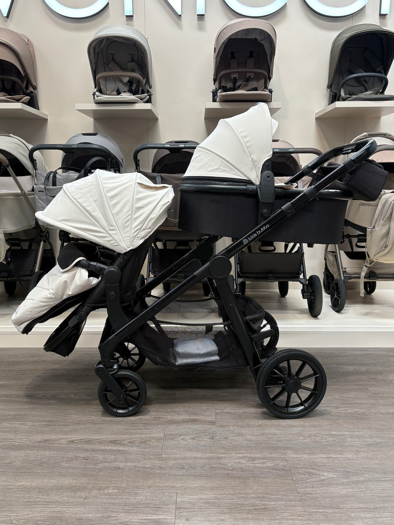 PRE LOVED Ickle Bubba Virgo Double Pushchair Bundle - Stone