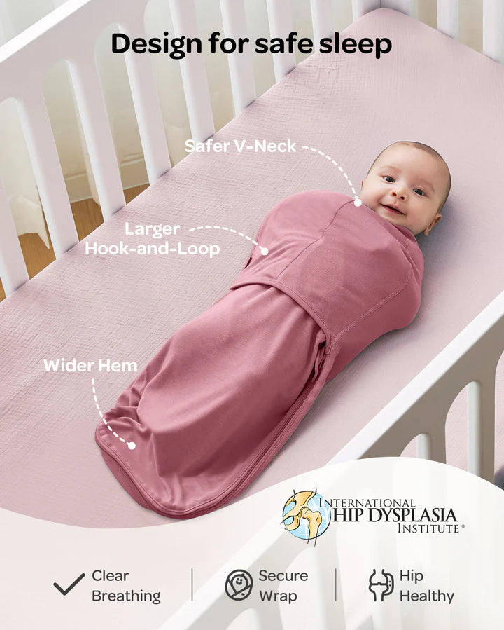 Momcozy Easy Swaddle Wrap 0-3m - Bloom Red/Pink