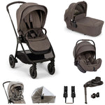 Nuna TRIV Next, LYTL Carrycot, ARRA Flex + Base Curve Travel System - Chestnut