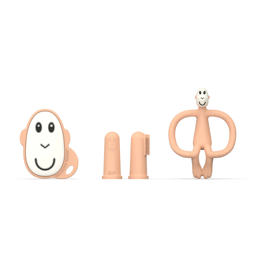 Matchstick Monkey Teething Starter Set - Peach