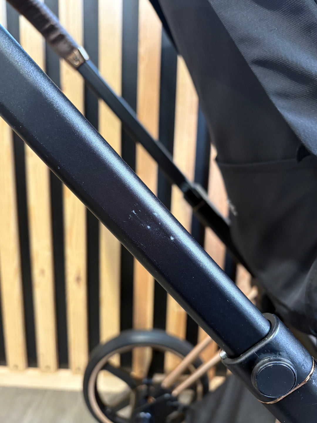 PRE LOVED Cybex Priam Pushchair inc. Cloud T Car Seat - Sepia Black on Rose Gold