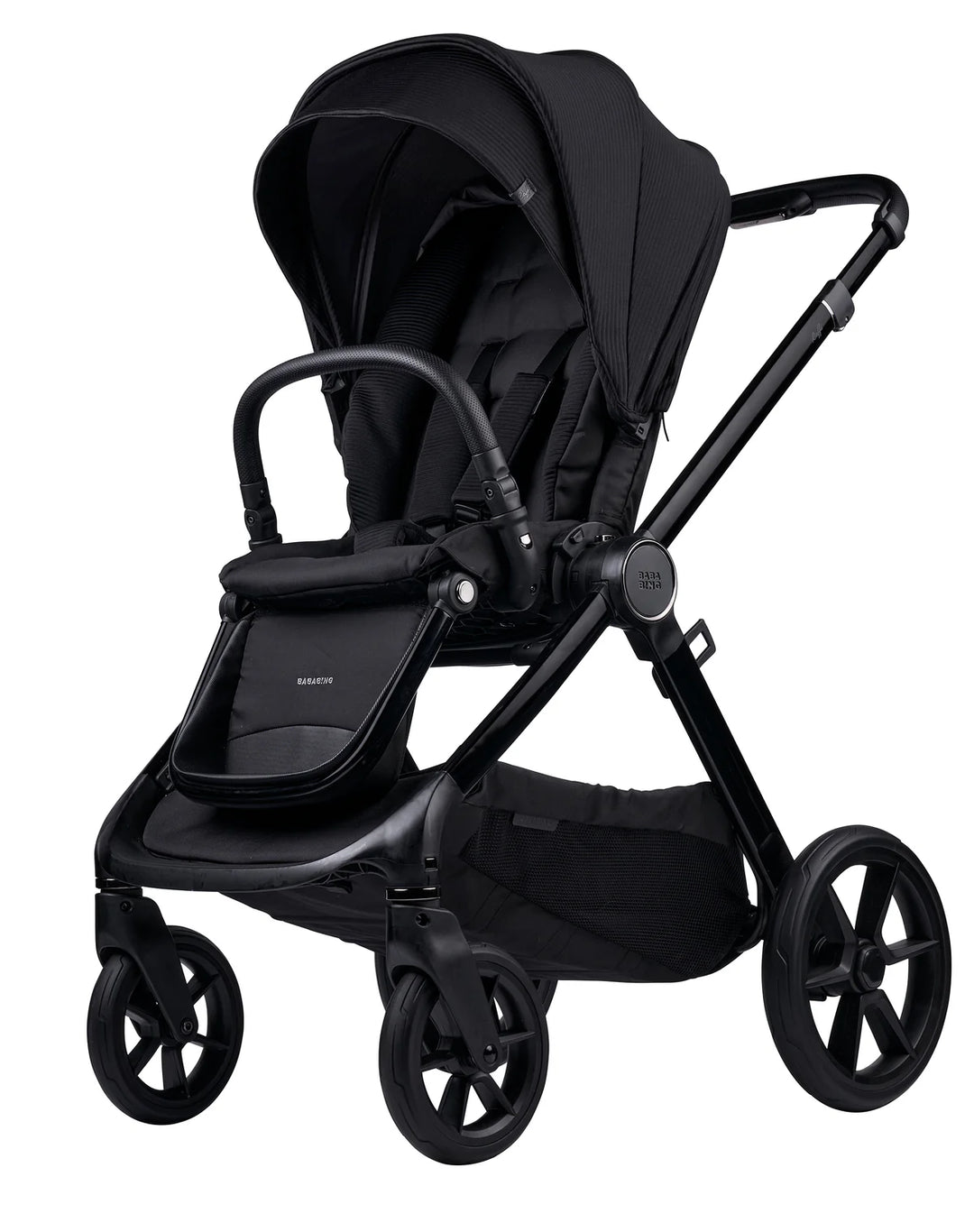 Bababing Raffi MKII 18 Piece Travel System, Home & Feeding Bundle - Satin Black + FREE Auto Fold Stroller