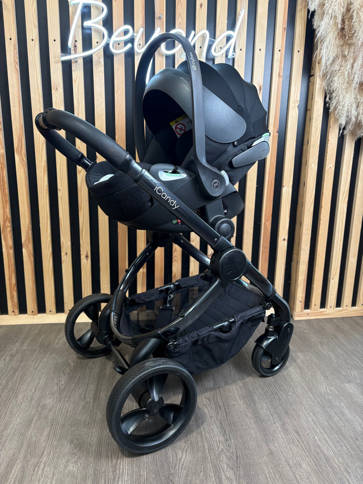 PRE LOVED iCandy Peach 6 Pushchair w/ Cybex Cloud T Car Seat - Grey Twill