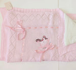 Beau Kid Rocking Horse Knitted Baby Blanket - Pink