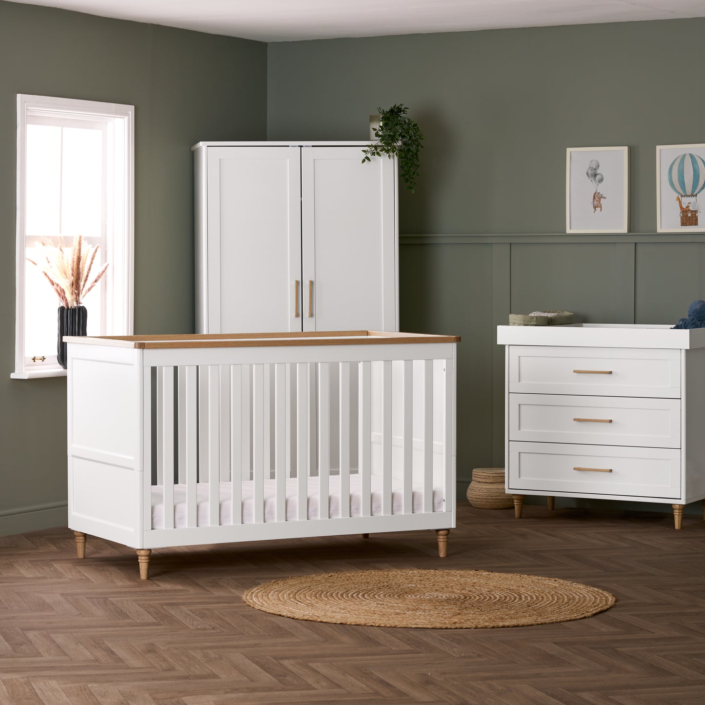 Obaby Orla 3 Piece Room Set - White with Oak