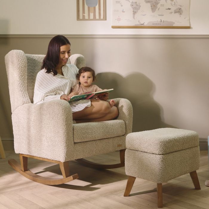 Tutti Bambini Harper Rocking Chair & Footstool - Mushroom