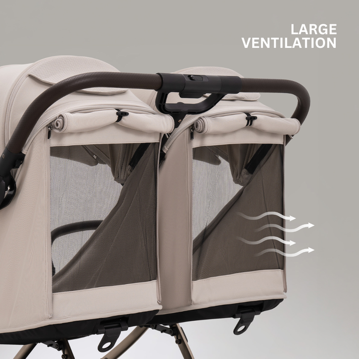 JoviKids Ayla Compact Twin Pushchair - Beige