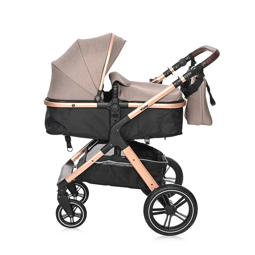Lorelli Viola 3in1 Travel System Inc Spirit Car Seat - Beige/Gold