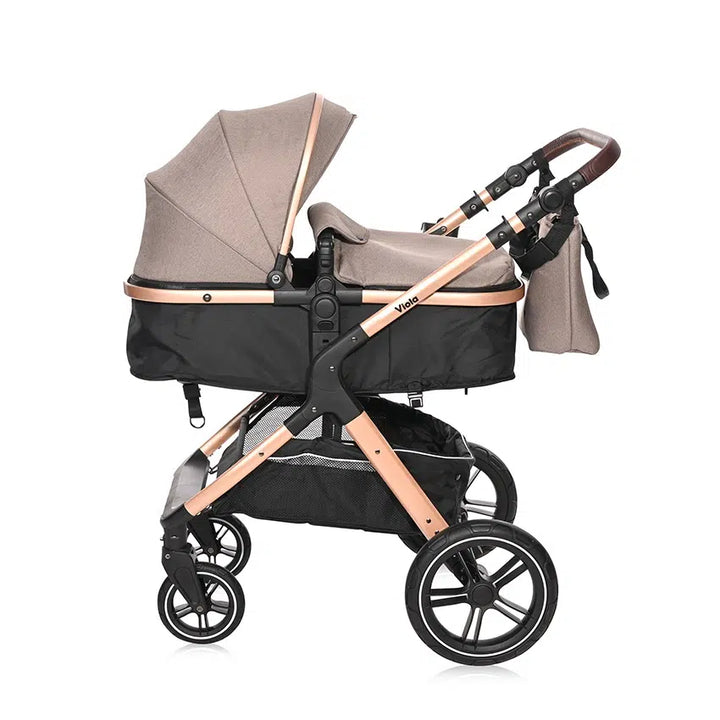 Lorelli Viola 3in1 Travel System Inc Spirit Car Seat - Beige/Gold