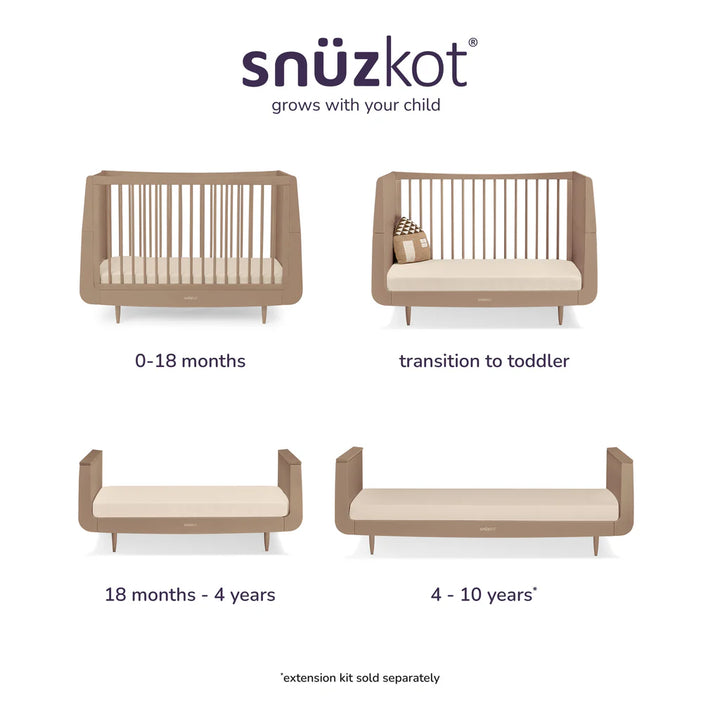 SnuzKot Skandi Cot Bed - Mocha