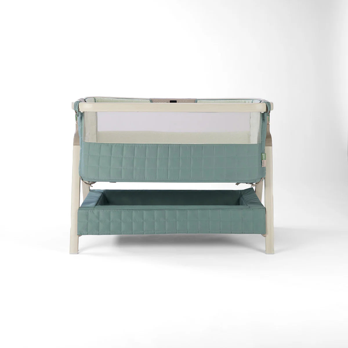 Tutti Bambini Cozee Sense Bedside Crib - Whitewash/Kelp