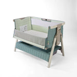 Tutti Bambini Cozee Sense Bedside Crib - Whitewash/Kelp