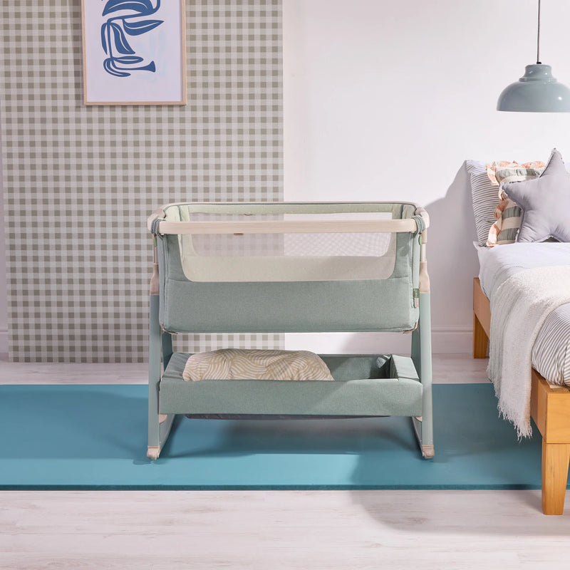 Tutti Bambini Cozee Air 2 Bedside Crib - Whitewash/Kelp