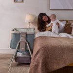 Tutti Bambini Cozee Sense Bedside Crib - Whitewash/Kelp