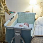 Tutti Bambini Cozee Sense Bedside Crib - Whitewash/Kelp